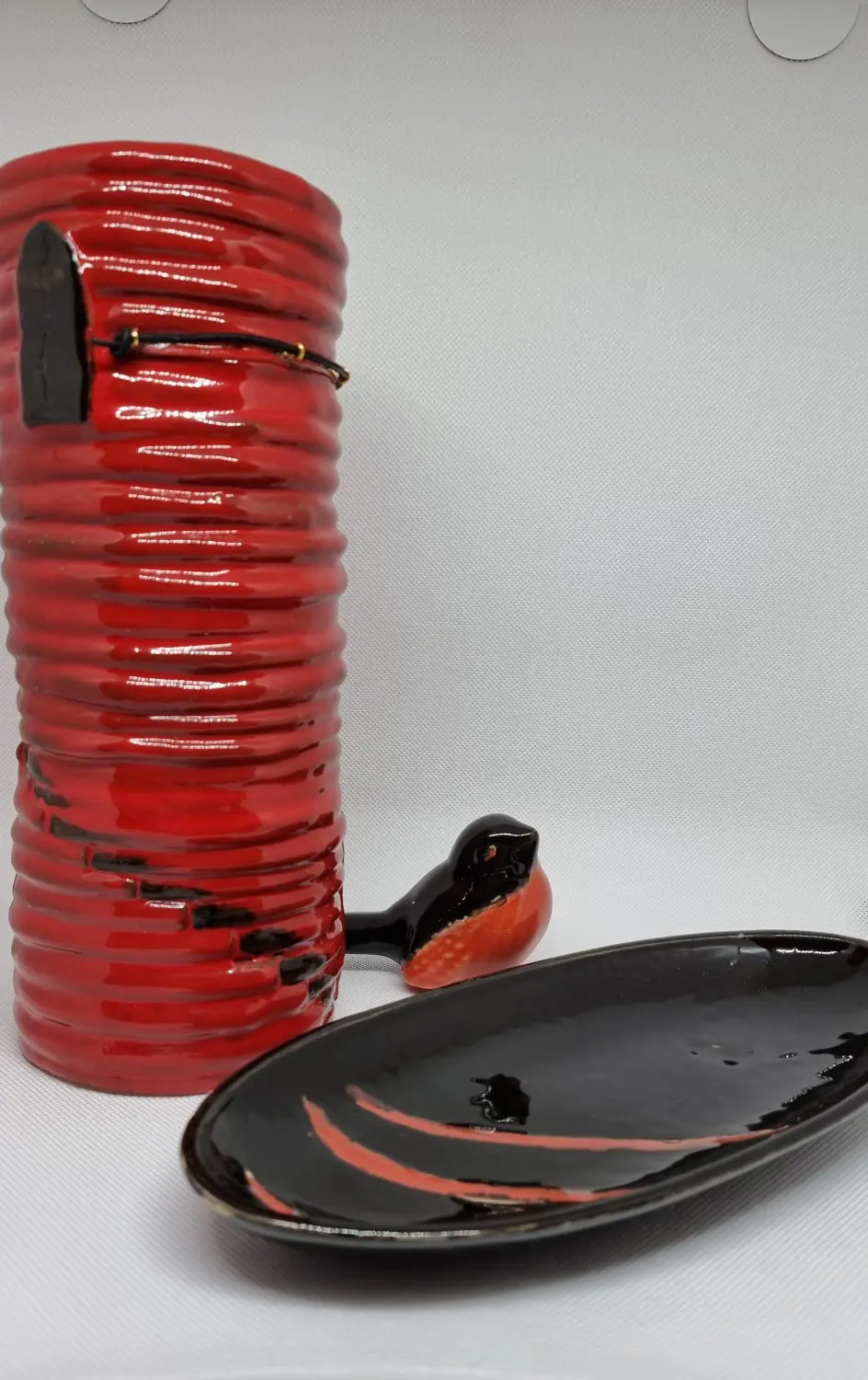DUENDE - Skulpturen/Keramik, Keramik 3 Set rot schwarz glasiert IV