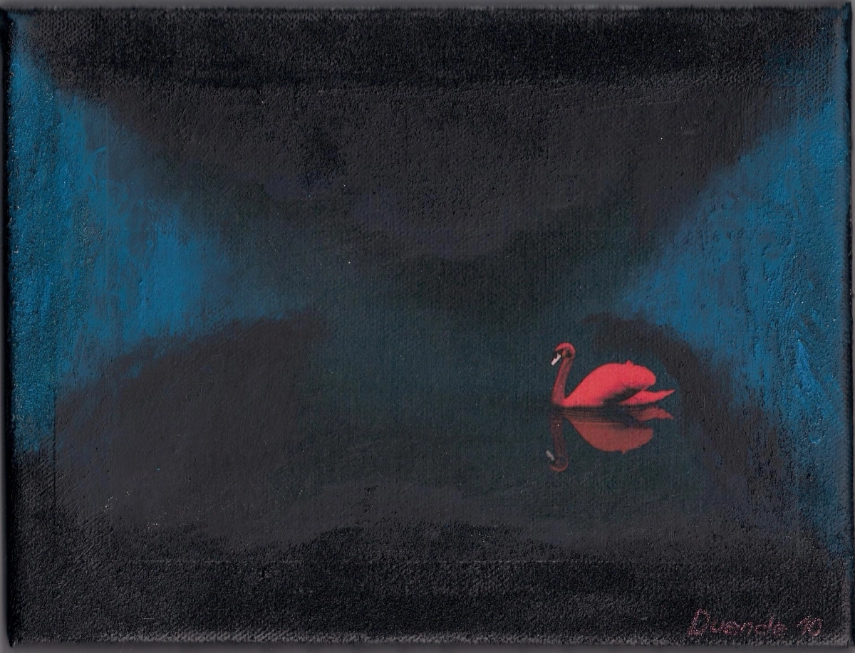 DUENDE - 18 × 24 Roter Schwan Collage