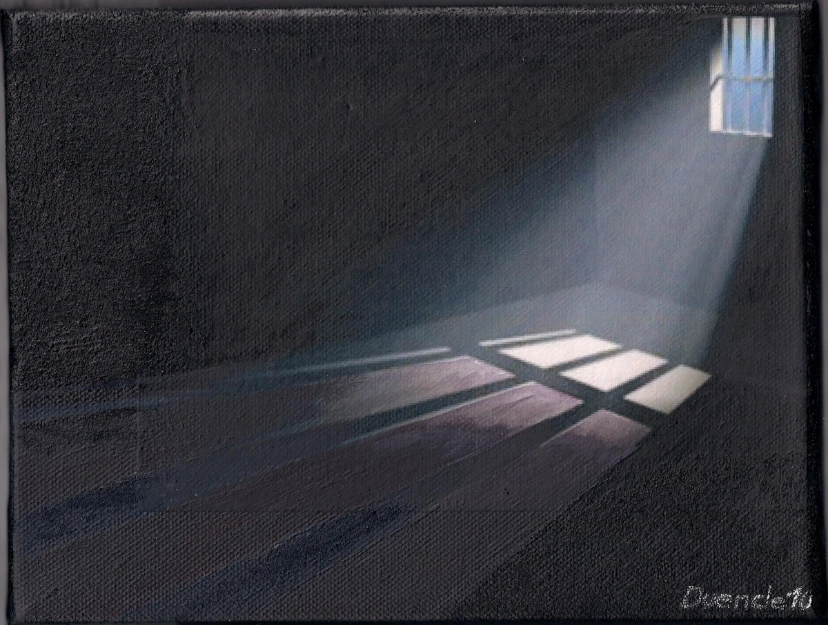 DUENDE – 18 × 24, Sonnenstrahlen scheinen durch die Fenstercollage